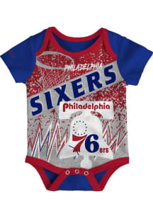 Mitchell and Ness Philadelphia 76ers Baby Blue End to End Short Sleeve One Piece