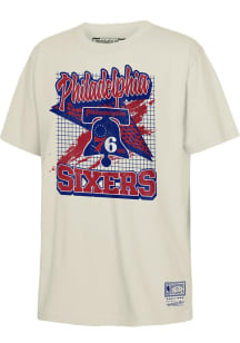 Mitchell and Ness Philadelphia 76ers Youth White Retro Wizard Short Sleeve T-Shirt