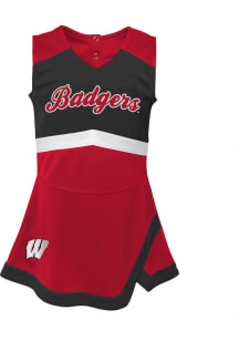 Wisconsin Badgers Girls Red Captain Cheer Dress Set