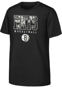 Brooklyn Nets Youth Black Court Canvas Short Sleeve T-Shirt