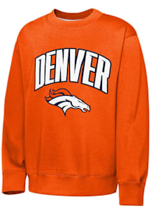 Denver Broncos Youth Orange Place Kicker Long Sleeve Crew Sweatshirt