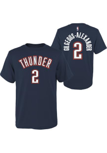 Shai Gilgeous-Alexander  Oklahoma City Thunder Boys Navy Blue Name and Number Short Sleeve T-Shirt