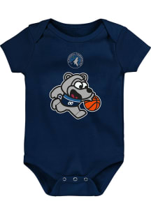 Minnesota Timberwolves Baby Navy Blue Player Ready Short Sleeve One Piece
