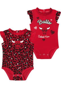 Chicago Bulls Baby Red Happy Hearts Design Set One Piece