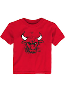 Chicago Bulls Toddler Red Doodle Logo Short Sleeve T-Shirt