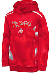 Ohio State Buckeyes Youth Red Offensive Line Long Sleeve Hoodie