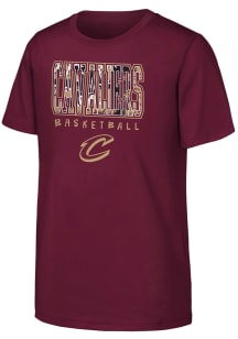 Cleveland Cavaliers Youth Maroon Court Canvas Short Sleeve T-Shirt