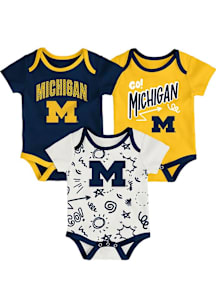 Michigan Wolverines Baby Navy Blue All Day Play One Piece