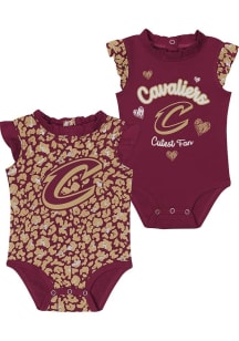 Cleveland Cavaliers Baby Maroon Happy Hearts Set One Piece