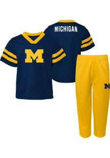 Toddler Blue Michigan Wolverines Red Zone Top and Bottom Set