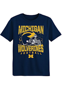 Michigan Wolverines Boys Blue Loud and Proud Football Short Sleeve T-Shirt