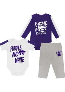 Infant Purple K-State Wildcats Double Down Top and Bottom Set