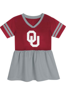 Oklahoma Sooners Toddler Girls Cardinal Stadium Lights Short Sleeve Dress