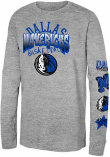 Dallas Mavericks Youth Grey Street Star Long Sleeve T-Shirt