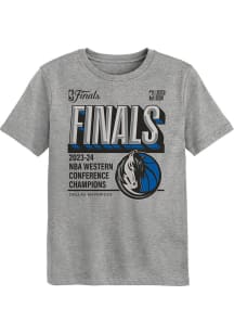 Dallas Mavericks Boys Grey Conf Champ 24 LR Short Sleeve T-Shirt