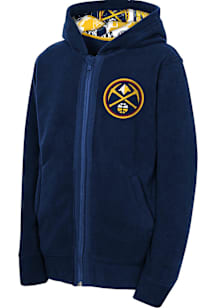 Denver Nuggets Youth Navy Blue Key Line Long Sleeve Full Zip Jacket