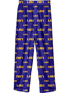 LSU Tigers Youth Purple All Over Team Graphic Sleep Pants