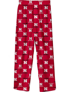 Youth Red Nebraska Cornhuskers All Over Team Graphic Loungewear Sleep Pants