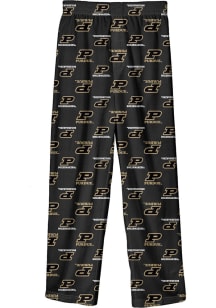 Youth Black Purdue Boilermakers All Over Team Graphic Loungewear Sleep Pants