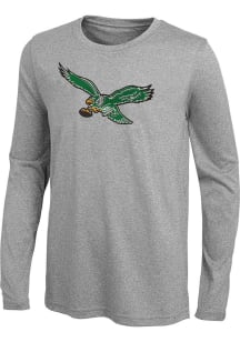Philadelphia Eagles Grey Stadium Retro Logo Long Sleeve T-Shirt