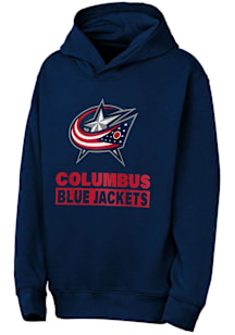 Columbus Blue Jackets Youth Navy Blue Back To Basics Long Sleeve Hoodie