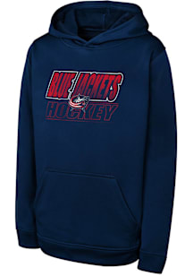 Columbus Blue Jackets Youth Navy Blue Extra Point Long Sleeve Hoodie