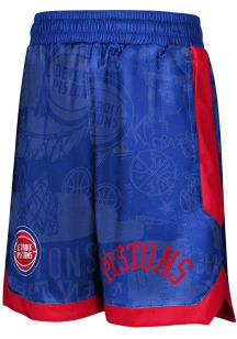 Detroit Pistons Youth Blue Street Art Shorts