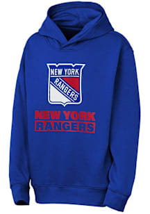 New York Rangers Youth Blue Back To Basics Long Sleeve Hoodie