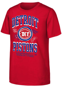 Detroit Pistons Youth Red Grit and Glory Short Sleeve T-Shirt