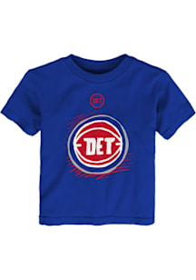 Detroit Pistons Toddler Blue Doodle Logo Short Sleeve T-Shirt