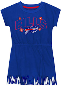 Buffalo Bills Toddler Girls Blue Flower Power Short Sleeve Dress