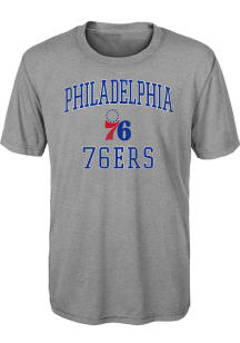 Philadelphia 76ers Youth Grey #1 Design Short Sleeve T-Shirt