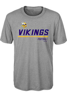 Minnesota Vikings Boys Grey Engage Short Sleeve T-Shirt