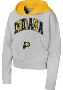 Indiana Pacers Girls Grey Straight Shooter Long Sleeve Hooded Sweatshirt