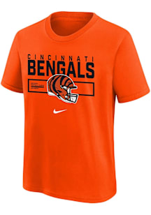 Nike Cincinnati Bengals Youth Orange Helmet Essential Short Sleeve T-Shirt