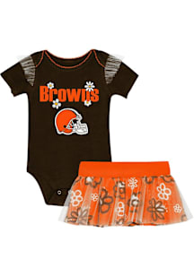 Cleveland Browns Infant Girls Brown My Team Rocks Set Top and Bottom