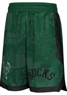 Milwaukee Bucks Youth Green Street Art Shorts