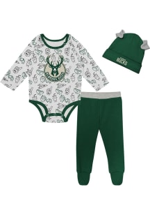 Milwaukee Bucks Infant Green Little Champ Set Top and Bottom