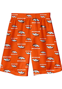 Denver Broncos Youth Orange All Over Logo Sleep Shorts