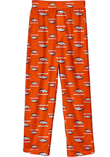Denver Broncos Boys Orange All Over Logo Sleep Pants