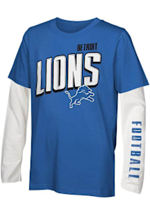 Detroit Lions Youth Blue The Mix Long Sleeve T-Shirt
