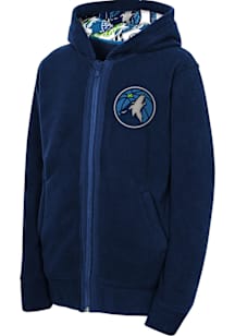 Minnesota Timberwolves Youth Navy Blue Key Line Long Sleeve Full Zip Jacket