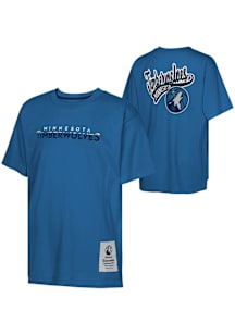 Minnesota Timberwolves Youth Blue Catch and Shoot Short Sleeve Fashion T-Shirt