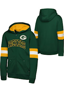 Green Bay Packers Youth Green First 90 Minutes Long Sleeve Full Zip Jacket