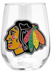Chicago Blackhawks 15oz Emblem Stemless Wine Glass