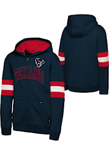 Houston Texans Youth Navy Blue First 90 Minutes Long Sleeve Full Zip Jacket