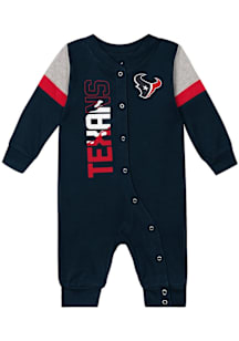 Houston Texans Baby Navy Blue Play Hard Long Sleeve One Piece