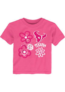 Houston Texans Toddler Girls Pink Flower Power Short Sleeve T-Shirt