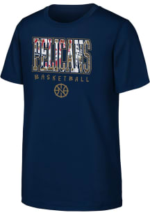 New Orleans Pelicans Youth Navy Blue Court Canvas Short Sleeve T-Shirt