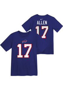 Josh Allen  Buffalo Bills Boys Blue Nike Fuse NN Short Sleeve T-Shirt